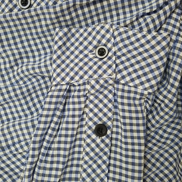 Blue/white Plaid twisted front shirt - Picture 4 of 7